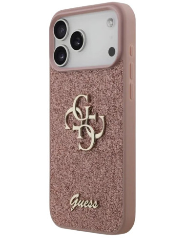 GUESS CARCASA GLITTER 4G IPHONE 17 PRO MAX ROSA