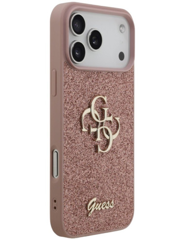 GUESS CARCASA GLITTER 4G IPHONE 17 PRO MAX ROSA