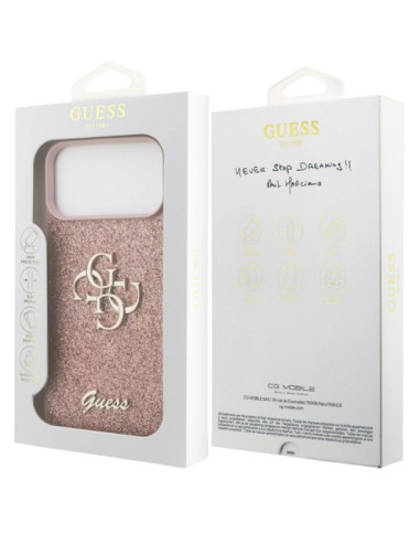 GUESS CARCASA GLITTER 4G IPHONE 17 PRO MAX ROSA