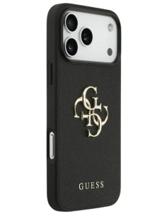 GUESS CARCASA GRAINED 4G IPHONE 17 PRO MAX NEGRO 2