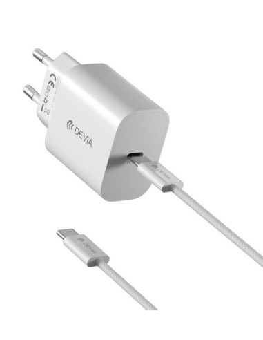 DEVIA CARGADOR TIPO C 30w + CABLE C-C 3A BLANCO