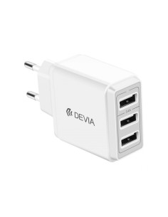 DEVIA CARGADOR TRIPLE USB 3.4A CARGA RAPIDA 17W