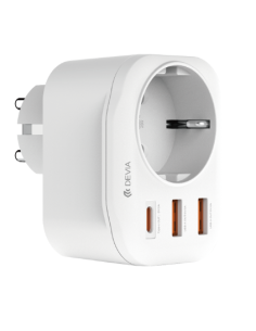 DEVIA CARGADOR/ENCHUFE TIPO C + 2 USB A