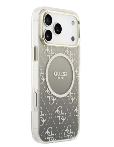GUESS CARCASA MAGSAFE 4G GLITTER IPHONE 17 PRO GRIS