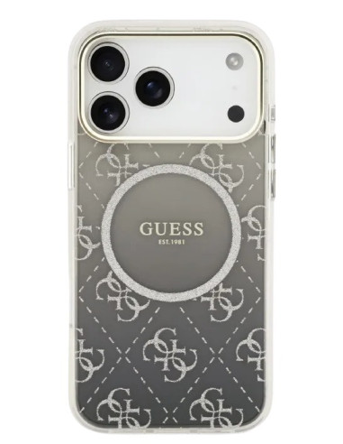 GUESS CARCASA MAGSAFE 4G GLITTER IPHONE 17 PRO GRIS