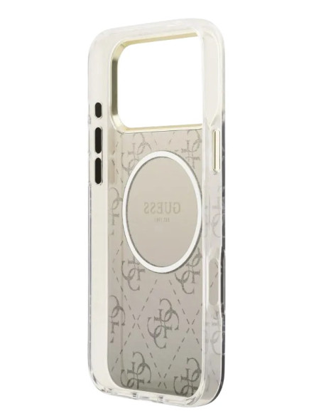 GUESS CARCASA MAGSAFE 4G GLITTER IPHONE 17 PRO GRIS