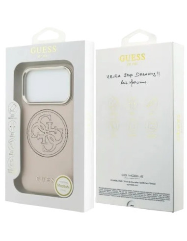 GUESS CARCASA MAGSAFE 4G PERFORATED IPHONE 17 PRO MAX ROSA