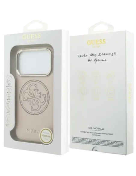 GUESS CARCASA MAGSAFE 4G PERFORATED IPHONE 17 PRO MAX ROSA