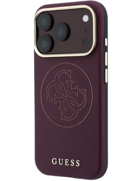 GUESS CARCASA MAGSAFE 4G PERFORATED IPHONE 18 PRO MAX/17 PRO MAX BURDEOS