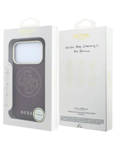 GUESS CARCASA MAGSAFE 4G PERFORATED IPHONE 18 PRO MAX/17 PRO MAX BURDEOS