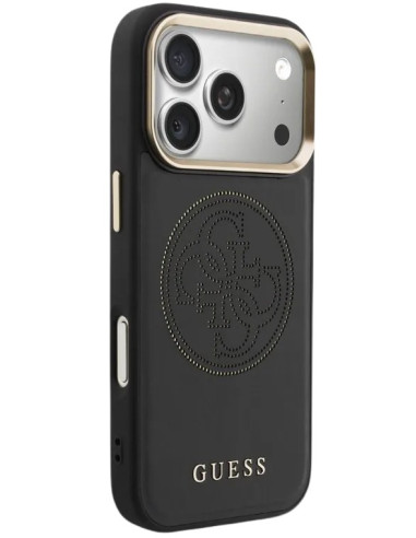GUESS CARCASA MAGSAFE 4G PERFORATED IPHONE 18 PRO MAX/17 PRO MAX NEGRO