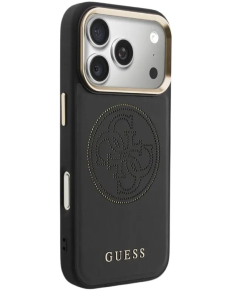 GUESS CARCASA MAGSAFE 4G PERFORATED IPHONE 18 PRO MAX/17 PRO MAX NEGRO