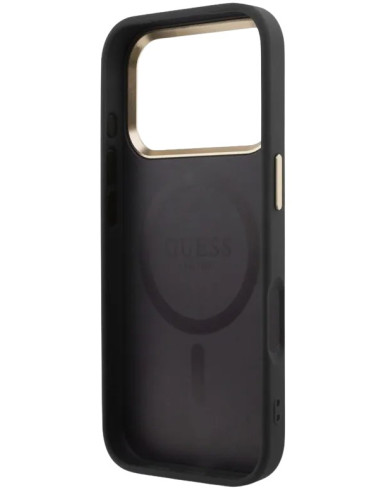 GUESS CARCASA MAGSAFE 4G PERFORATED IPHONE 18 PRO MAX/17 PRO MAX NEGRO