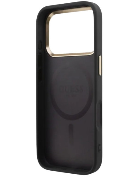 GUESS CARCASA MAGSAFE 4G PERFORATED IPHONE 18 PRO MAX/17 PRO MAX NEGRO
