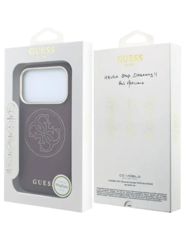 GUESS CARCASA MAGSAFE 4G PERFORATED IPHONE 18 PRO/17 PRO BURDEOS