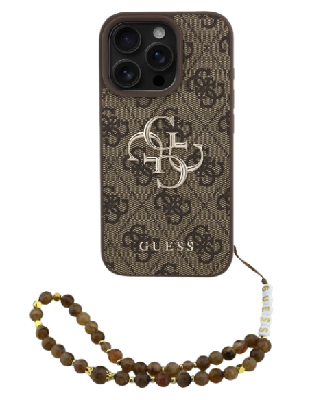 GUESS CARCASA 4G STRAP IPHONE 13 PRO MAX MARRON