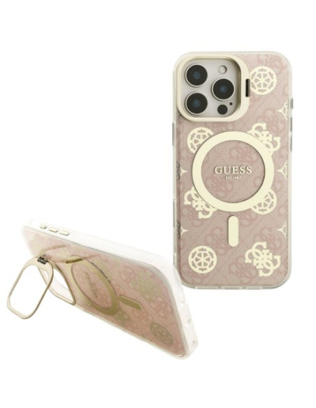 GUESS CARCASA MAGSAFE 4G SOPORTE CAMARA COLORES INTERCAMBIABLES IPHONE 16 PRO MAX ROSA/NEGRO/MARRON