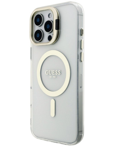 GUESS CARCASA MAGSAFE 4G SOPORTE CAMARA COLORES INTERCAMBIABLES IPHONE 16 PRO ROSA/NEGRO/MARRON