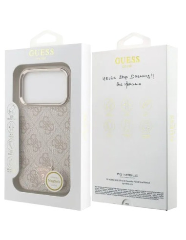 GUESS CARCASA MAGSAFE 4G TRIANGLE IPHONE 17 PRO ROSA