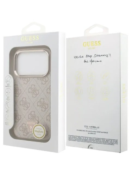 GUESS CARCASA MAGSAFE 4G TRIANGLE IPHONE 17 PRO ROSA
