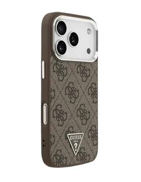 GUESS CARCASA MAGSAFE 4G TRIANGLE STASS IPHONE 17 PRO MARRON
