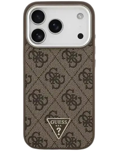 GUESS CARCASA MAGSAFE 4G TRIANGLE STASS IPHONE 17 PRO MARRON