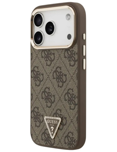 GUESS CARCASA MAGSAFE 4G TRIANGLE STASS IPHONE 17 PRO MARRON