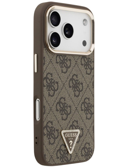 GUESS CARCASA MAGSAFE 4G TRIANGLE STASS IPHONE 17 PRO MARRON