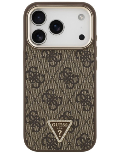 GUESS CARCASA MAGSAFE 4G TRIANGLE STASS IPHONE 17 PRO MARRON