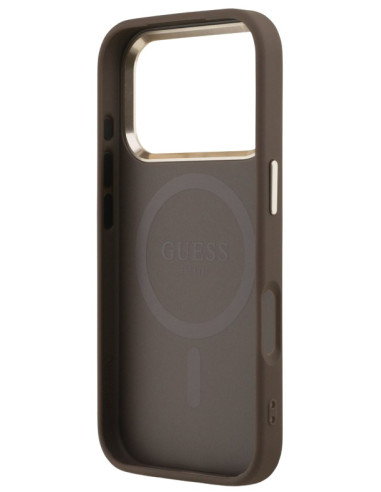 GUESS CARCASA MAGSAFE 4G TRIANGLE STASS IPHONE 17 PRO MARRON