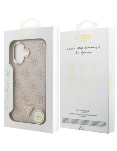 GUESS CARCASA MAGSAFE 4G TRIANGLE STRASS IPHONE 17 ROSA