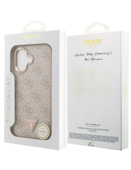 GUESS CARCASA MAGSAFE 4G TRIANGLE STRASS IPHONE 17 ROSA