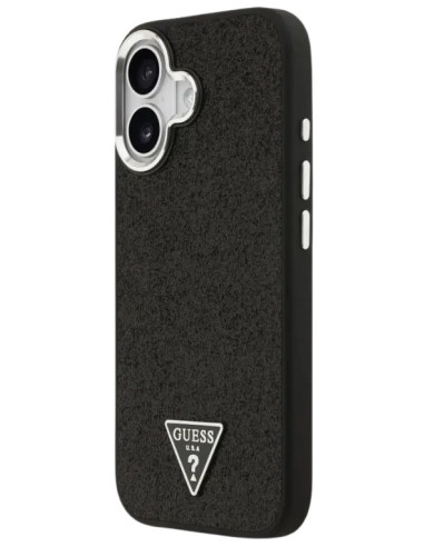 GUESS CARCASA MAGSAFE GLITTER TRIANGLE IPHONE 17 NEGRO