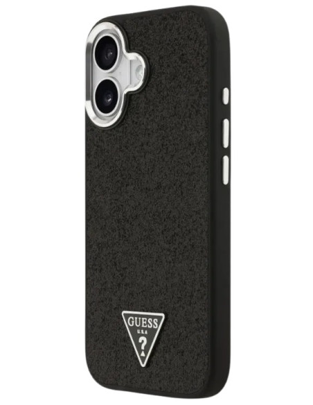 GUESS CARCASA MAGSAFE GLITTER TRIANGLE IPHONE 17 NEGRO