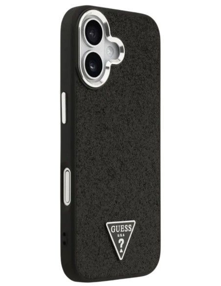 GUESS CARCASA MAGSAFE GLITTER TRIANGLE IPHONE 17 NEGRO
