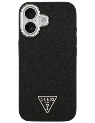 GUESS CARCASA MAGSAFE GLITTER TRIANGLE IPHONE 17 NEGRO