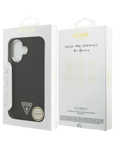 GUESS CARCASA MAGSAFE GLITTER TRIANGLE IPHONE 17 NEGRO