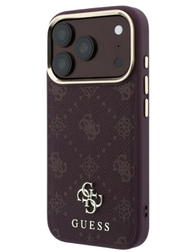 GUESS CARCASA MAGSAFE PEONY 4G SMALL LOGO IPHONE 18 PRO/17 PRO BURDEOS