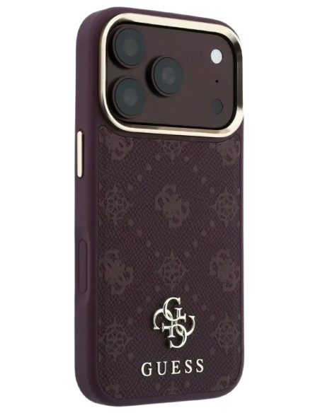 GUESS CARCASA MAGSAFE PEONY 4G SMALL LOGO IPHONE 18 PRO/17 PRO BURDEOS