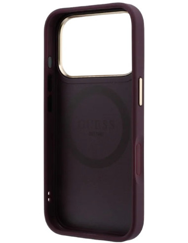 GUESS CARCASA MAGSAFE PEONY 4G SMALL LOGO IPHONE 18 PRO/17 PRO BURDEOS
