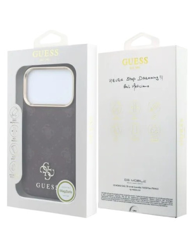 GUESS CARCASA MAGSAFE PEONY 4G SMALL LOGO IPHONE 18 PRO/17 PRO BURDEOS
