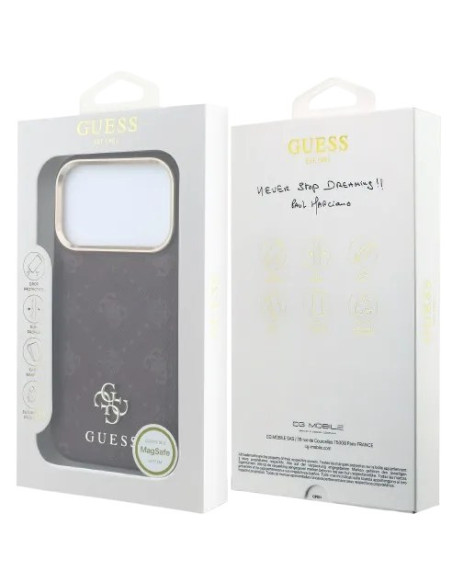 GUESS CARCASA MAGSAFE PEONY 4G SMALL LOGO IPHONE 18 PRO/17 PRO BURDEOS