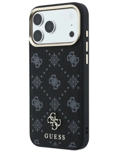 GUESS CARCASA MAGSAFE PEONY 4G SMALL LOGO IPHONE 18 PRO/17 PRO NEGRO