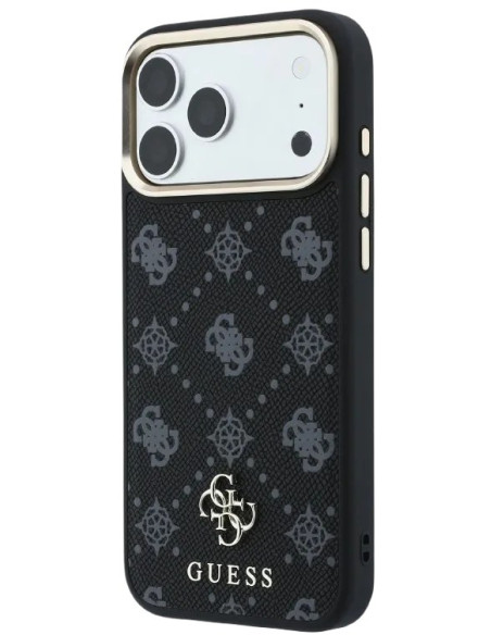 GUESS CARCASA MAGSAFE PEONY 4G SMALL LOGO IPHONE 18 PRO/17 PRO NEGRO