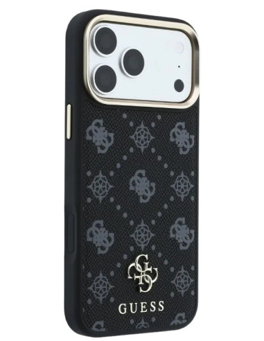 GUESS CARCASA MAGSAFE PEONY 4G SMALL LOGO IPHONE 18 PRO/17 PRO NEGRO