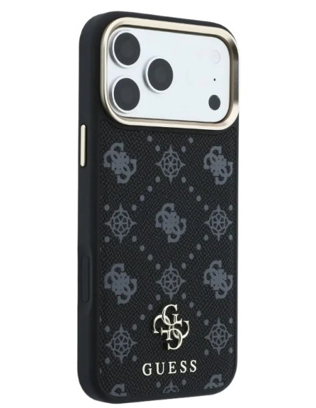 GUESS CARCASA MAGSAFE PEONY 4G SMALL LOGO IPHONE 18 PRO/17 PRO NEGRO