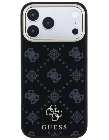 GUESS CARCASA MAGSAFE PEONY 4G SMALL LOGO IPHONE 18 PRO/17 PRO NEGRO