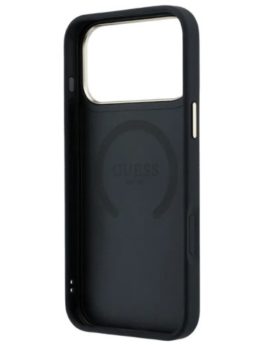 GUESS CARCASA MAGSAFE PEONY 4G SMALL LOGO IPHONE 18 PRO/17 PRO NEGRO