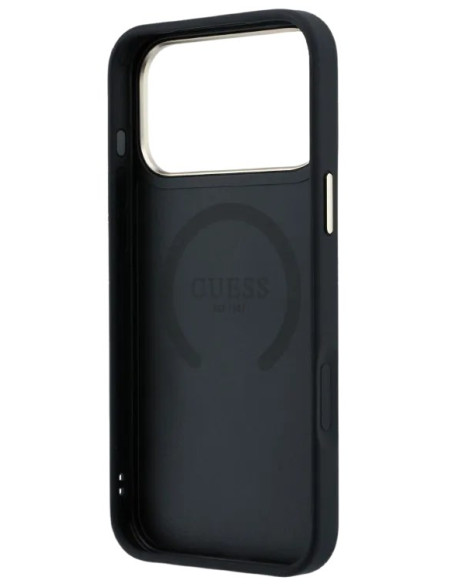 GUESS CARCASA MAGSAFE PEONY 4G SMALL LOGO IPHONE 18 PRO/17 PRO NEGRO