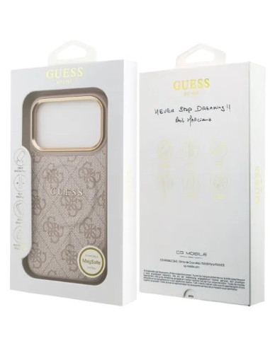 GUESS CARCASA MAGSAFE RING 4G IPHONE 17 PRO ROSA